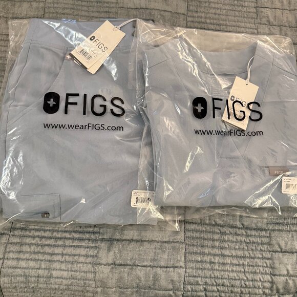 FIGS Set Dusty Blue Limited Edition -Zamora 2.0 Jogger MED/REG & Siaya Top LARGE - Picture 5 of 6